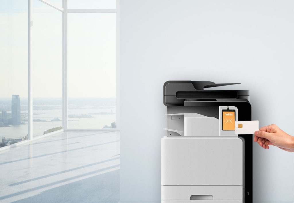 Contactless secure printing to protect documents employees